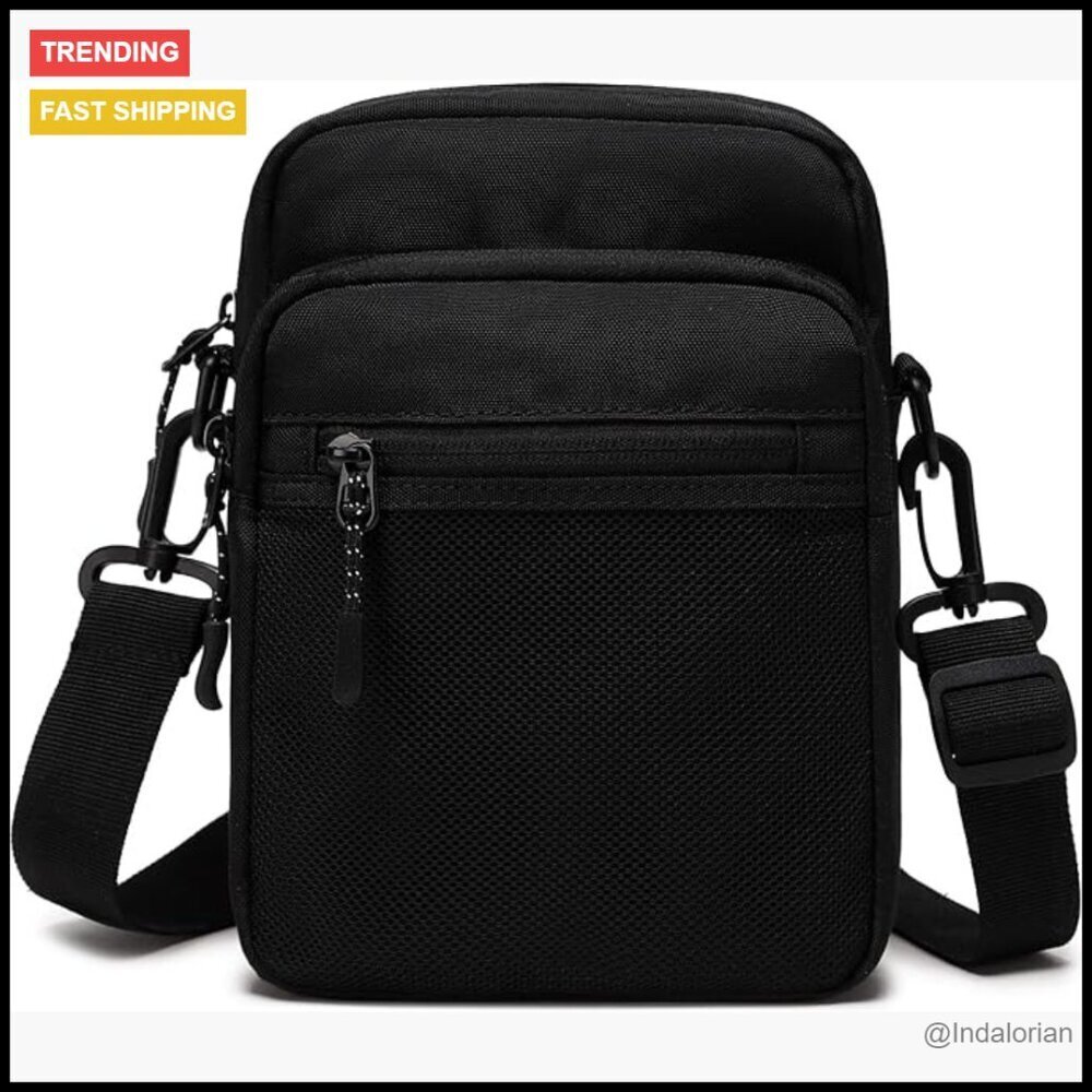 Water Resistant Messenger Bag Adjustable Crossbody Sling Purse Travel Sports